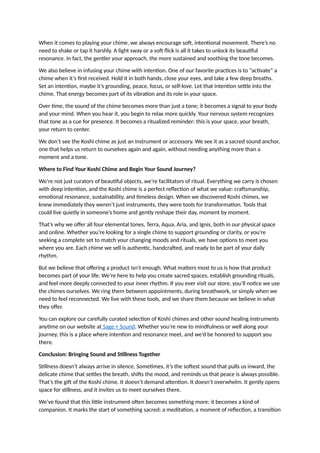 Mind Up Chime Script How A Koshi Chime Can Enhance Your Mindfulness Routine? | DOCX