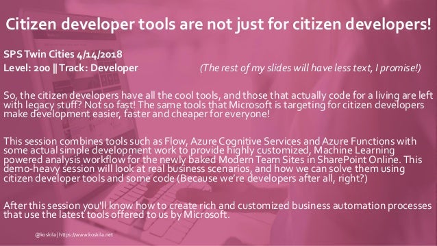 Citizen Developer Tools (session at SharePoint Saturday ...