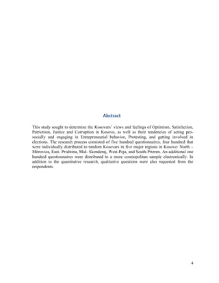 Kosovars on Life in Kosovo | PDF