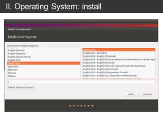 II. Operating System: install
 