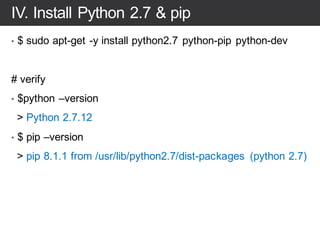 III. Git install & source download
• $ sudo apt-get install git
• $ git clone https://github.com/hephaex/KOSSCON2016.git
 