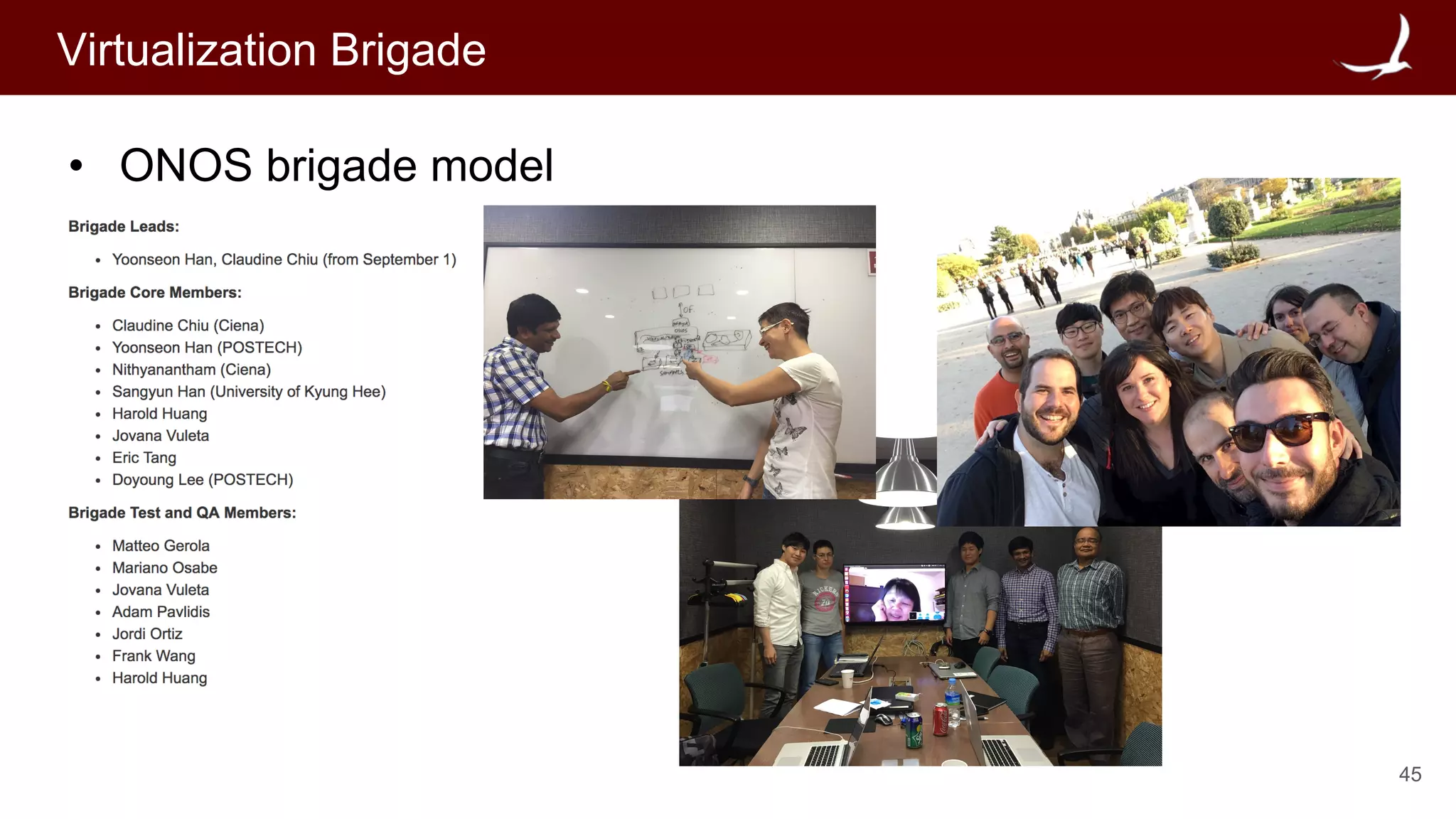 45
Virtualization Brigade
• ONOS brigade model
 