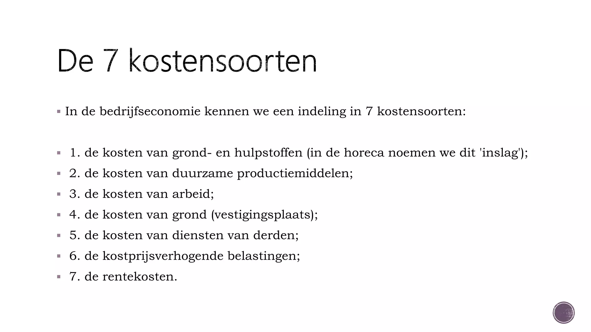Kostensoorten H2 | PPT
