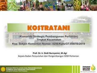Prof. Dr. Ir. Dedi Nursyamsi, M.Agr
Kepala Badan Penyuluhan dan Pengembangan SDM Pertanian
 