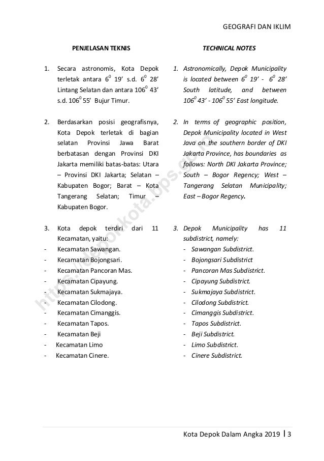 Kota Depok Dalam Angka 2019