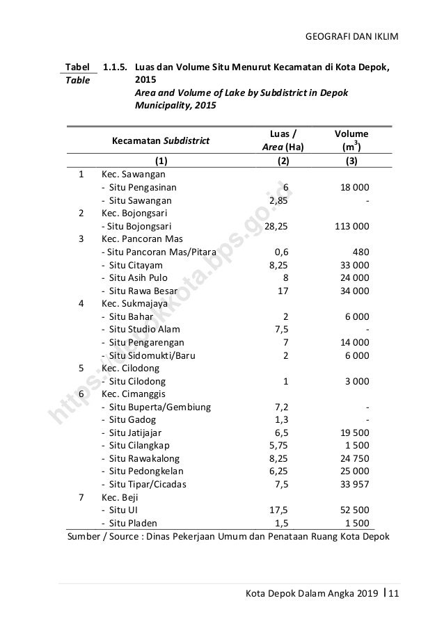 Kota Depok Dalam Angka 2019