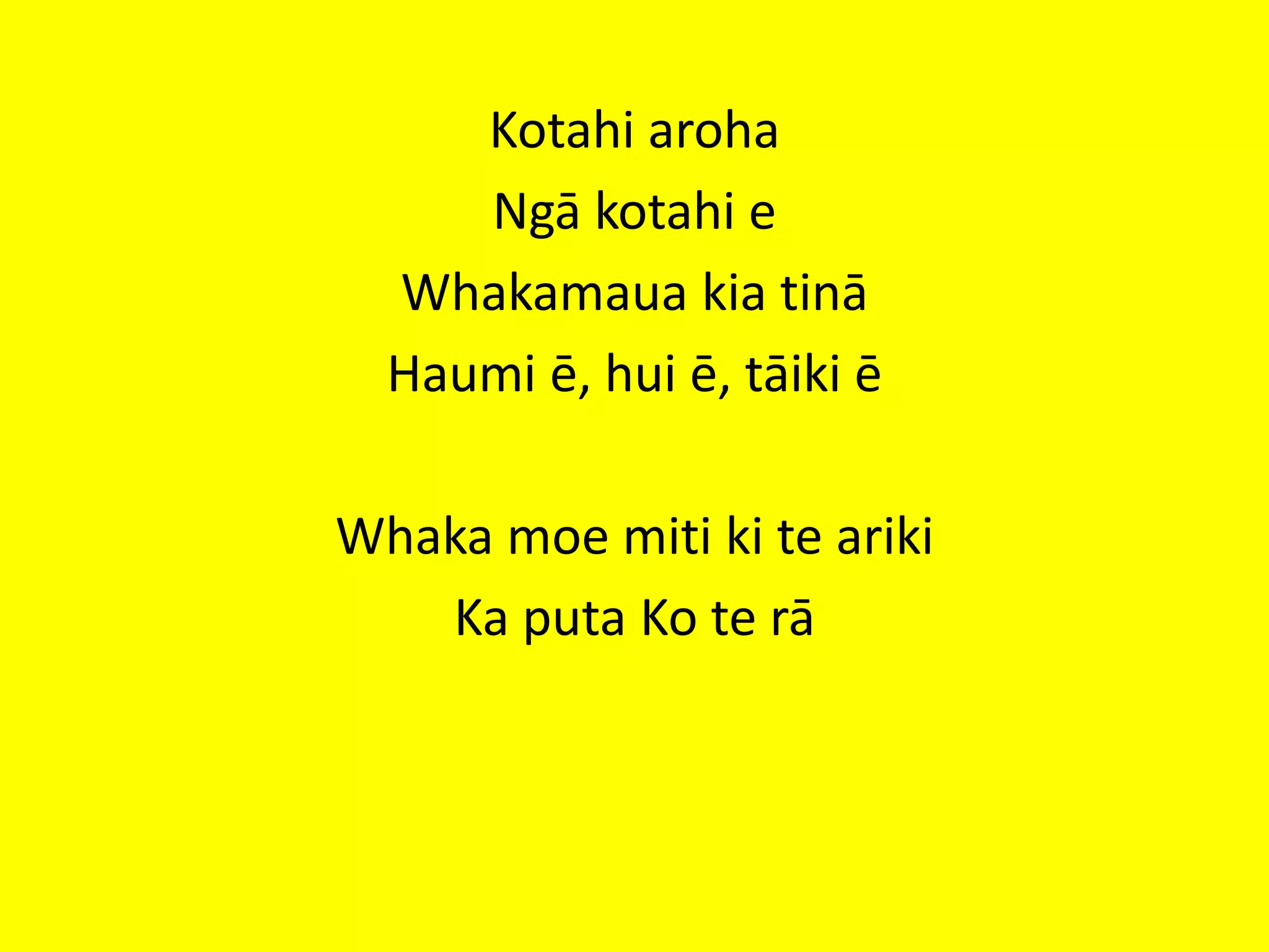 Kotahi aroha one love | PPTX