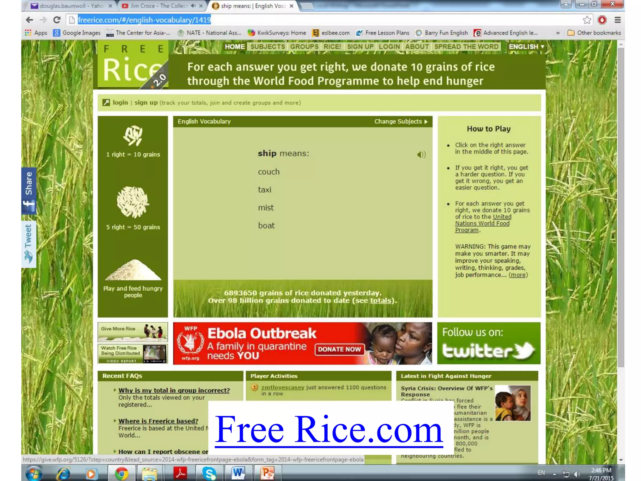 Free Rice.com
 