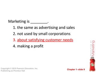 Marketing is ________. the same as advertising and sales not used by small corporations about satisfying customer needs making a profit 