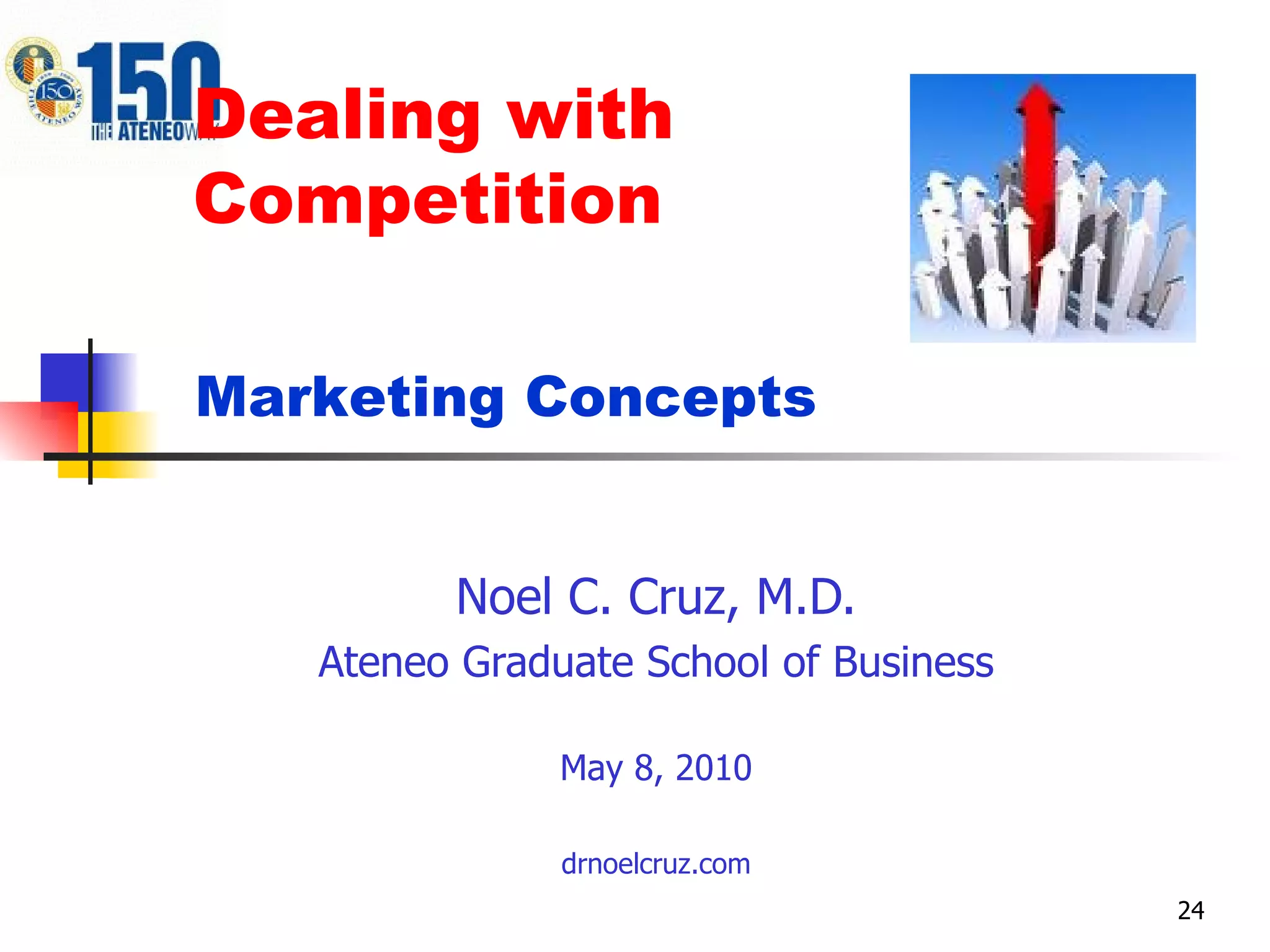 Dealing with  Competition Noel C. Cruz, M.D. Ateneo Graduate School of Business May 8, 2010 drnoelcruz.com Marketing Concepts 