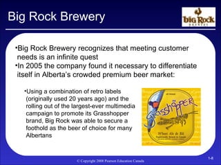 Big Rock Brewery

 •Big Rock Brewery recognizes that meeting customer
  needs is an infinite quest
 •In 2005 the company f...