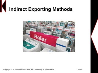 Copyright © 2011 Pearson Education, Inc. Publishing as Prentice Hall 18-10
Indirect Exporting Methods
 