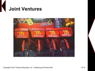 Joint Ventures
Copyright © 2011 Pearson Education, Inc. Publishing as Prentice Hall 18-13
 