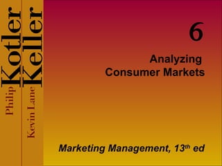 Analyzing  Consumer Markets Marketing Management, 13 th  ed 6 