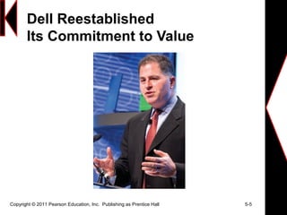 Dell Reestablished
Its Commitment to Value
Copyright © 2011 Pearson Education, Inc. Publishing as Prentice Hall 5-5
 