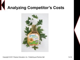 Analyzing Competitor’s Costs
Copyright © 2011 Pearson Education, Inc. Publishing as Prentice Hall 14-19
 