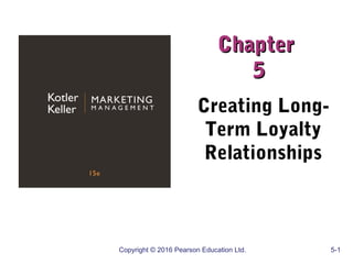 Copyright © 2016 Pearson Education Ltd. 5-1
ChapterChapter
55
Creating Long-
Term Loyalty
Relationships
 