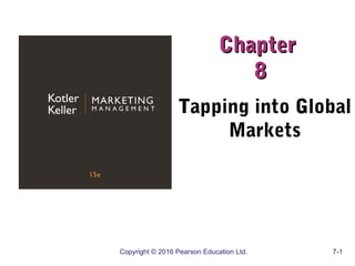 Copyright © 2016 Pearson Education Ltd. 7-1
ChapterChapter
88
Tapping into Global
Markets
 