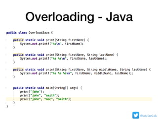 Overloading - Java
@nklmish
 