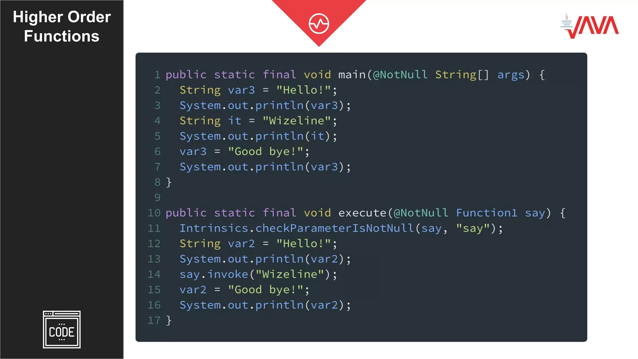 Higher Order
Functions
 
