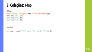 8. Coleções: Map
Java
Kotlin
29/34
 