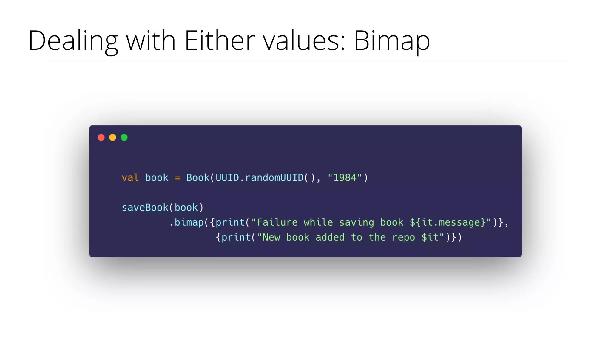 Dealing with Either values: Bimap
 