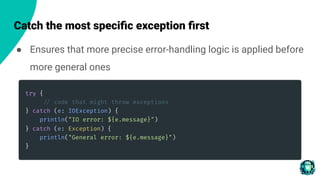 Precise Exceptions Top 10 Exception Handling best practices in Kotlin | PDF