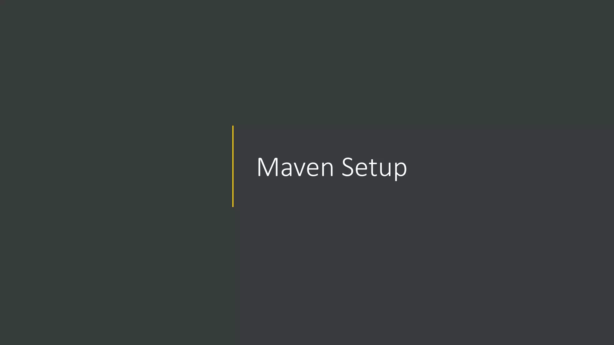 Maven Setup
 