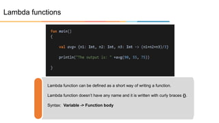 Kotlin functions | PPTX
