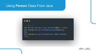 Using Person Class From Java
 
