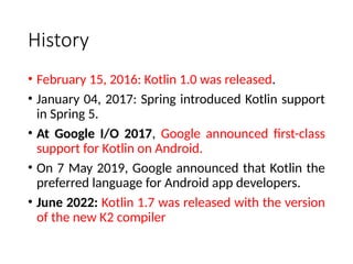 kotlin programming language for android projects | PPTX