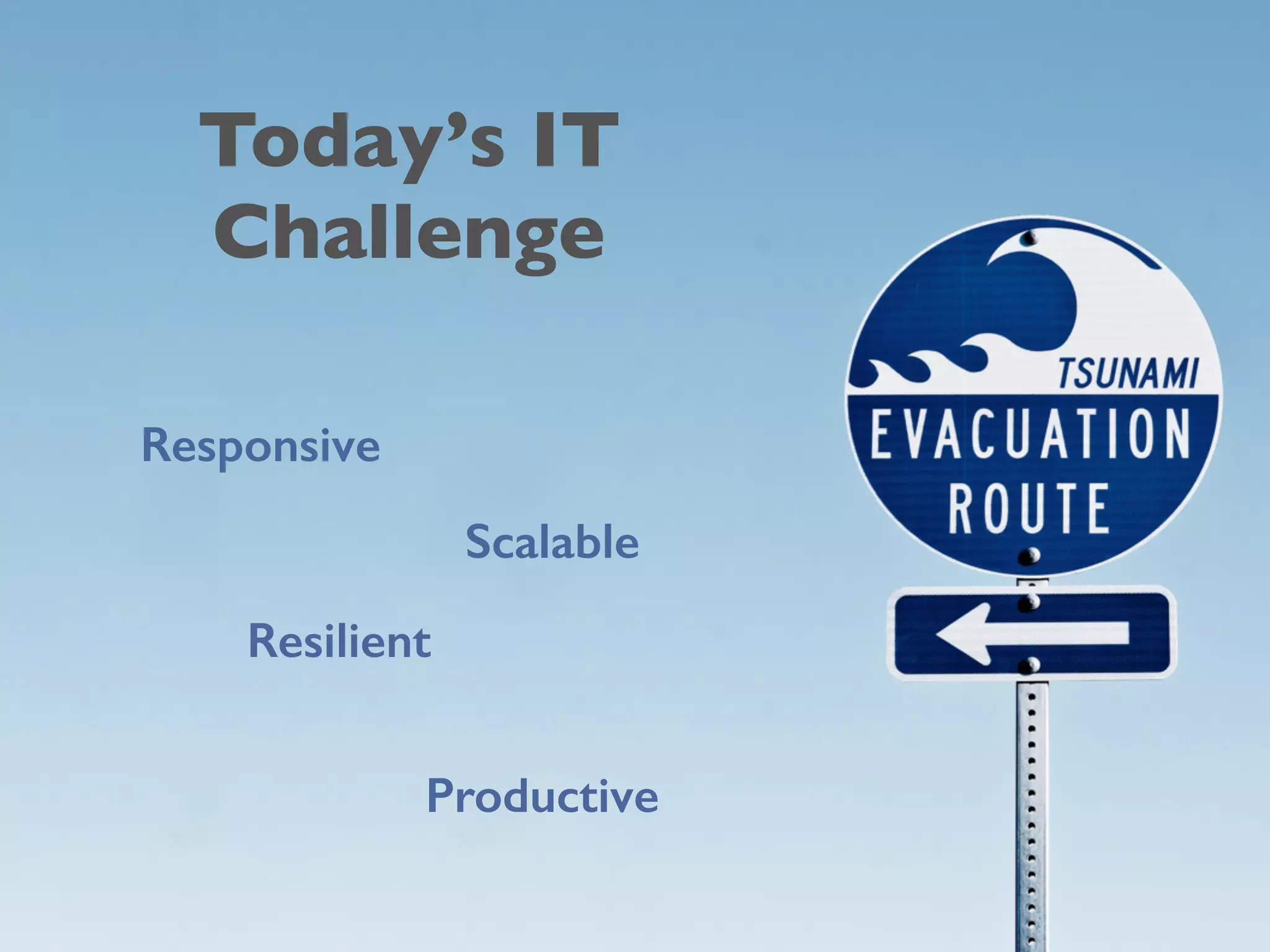 Today’s IT
Challenge
Responsive
Resilient
Scalable
Productive
 