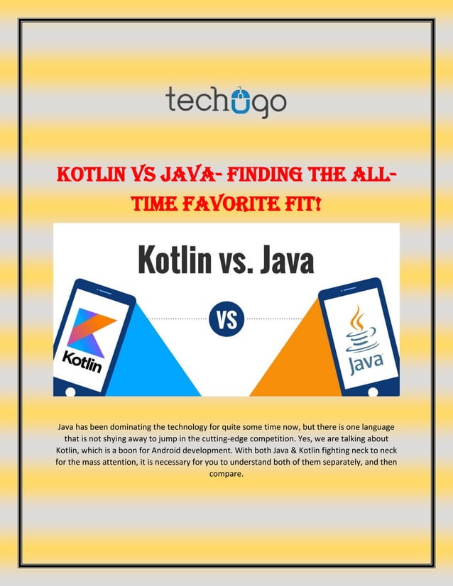 Kotlin vs Java- Finding The All-Time Favorite Fit! | PDF | Programming ...