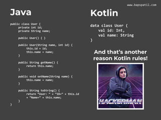 Kotlin vs Java • Bapusaheb Patil • TechieAid Talk | PPT
