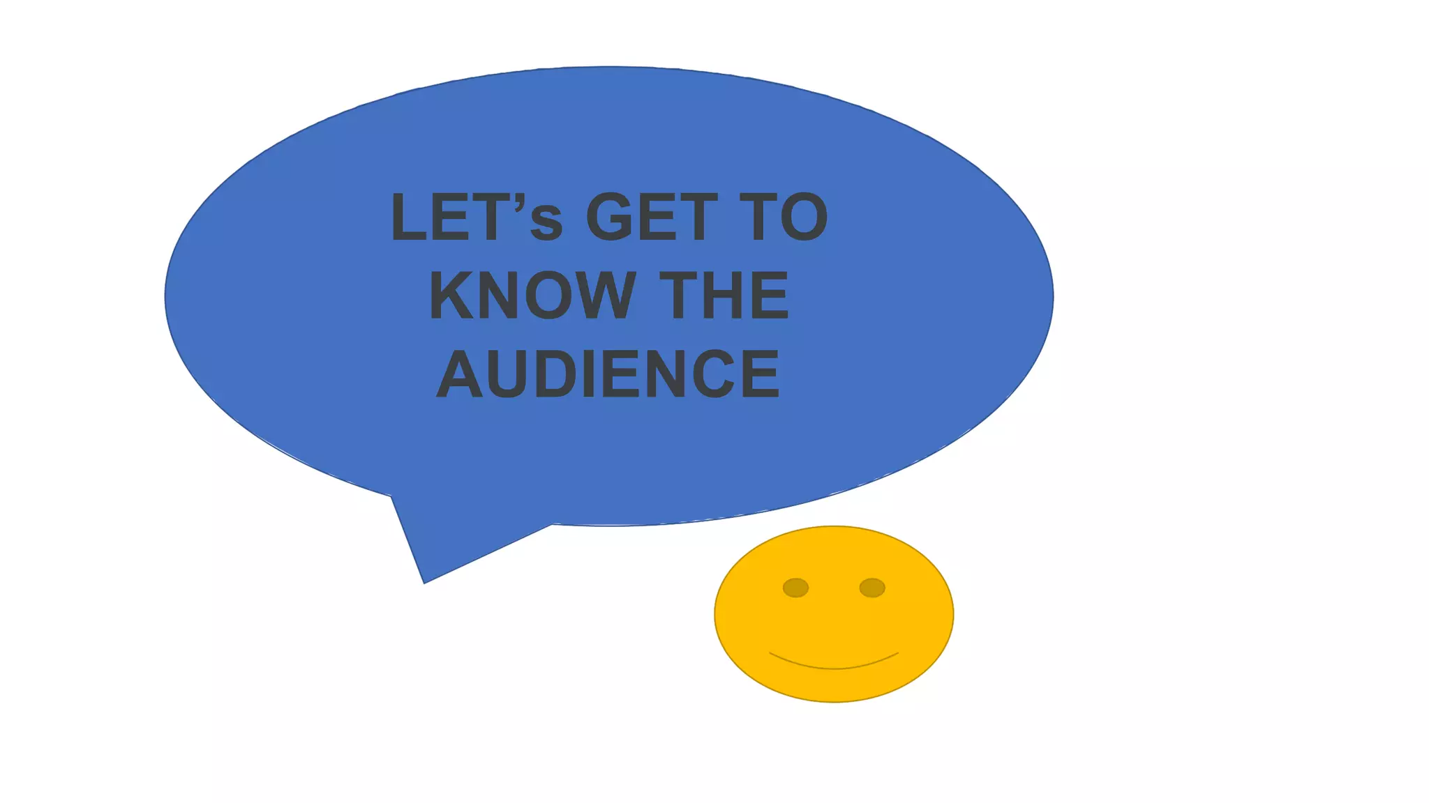 LET’s GET TO
KNOW THE
AUDIENCE
 