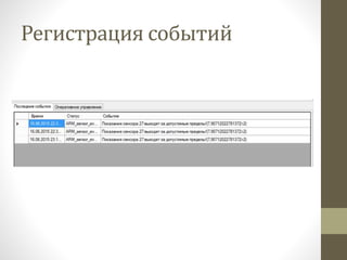 Регистрация событий
 