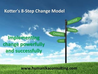 Kotter's 8-Step Change Model  Implementing change powerfully and successfully www.humanikaconsulting.com 