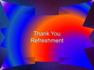 Thank You
Refreshment
 
