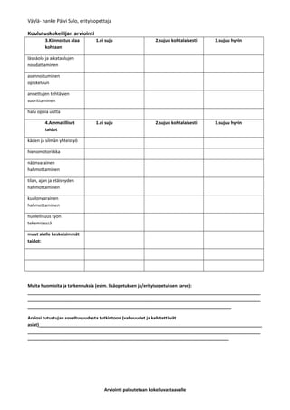 Koulutuskokeilijan Arviointi Doc
