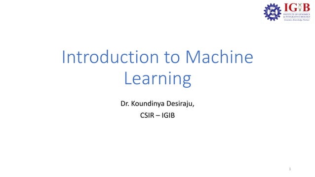 Introduction to machine learning | PPT