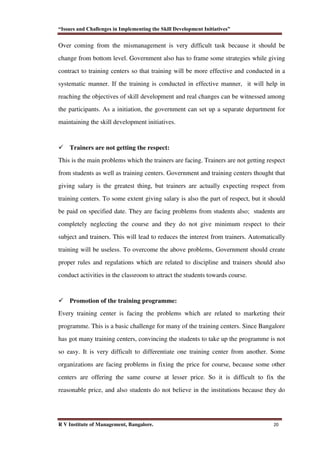 "Issues and Challenges in Implementing the skill development ...