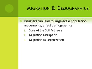 Disasters as Conflict Triggers: A New Framework for Analysis in Conflict-Affected & Post-Conflict States