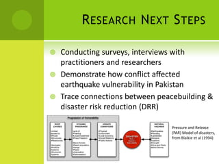 Disasters as Conflict Triggers: A New Framework for Analysis in Conflict-Affected & Post-Conflict States