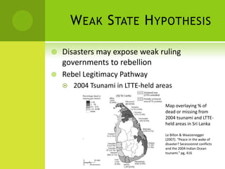 Disasters as Conflict Triggers: A New Framework for Analysis in Conflict-Affected & Post-Conflict States