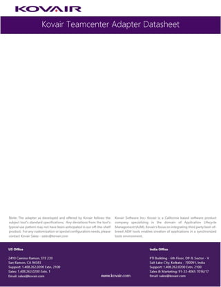 Teamcenter Integration Adapter - Datasheet