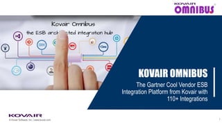 © Kovair Software, Inc. | www.kovair.com
KOVAIR OMNIBUS
The Gartner Cool Vendor ESB
Integration Platform from Kovair with
110+ Integrations
1
 