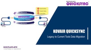 © Kovair Software, Inc. | www.kovair.com
KOVAIR QUICKSYNC
Legacy to Current Tools Data Migration
 