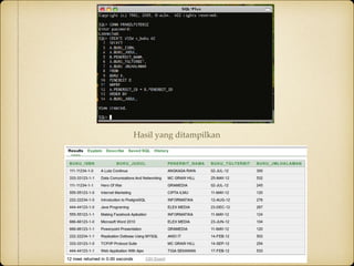 Hasil yang ditampilkan
 