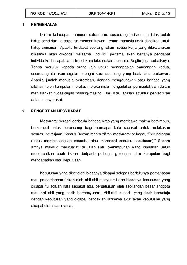 Kertas Penerangan 1 Bkp 304 Mesyuarat