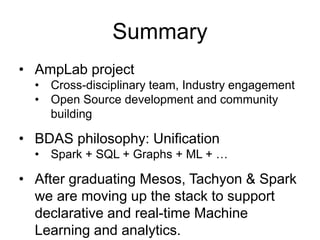 What’s New in the Berkeley Data Analytics Stack | PPTX